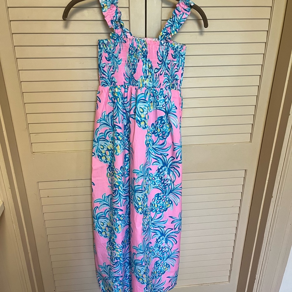 Pink and Blue Floral Maxi Dress